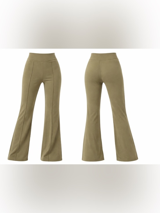 Halara Olive Wide Leg Pants High Waisted Flowy Stretch Palazzo - Picture 2 of 3